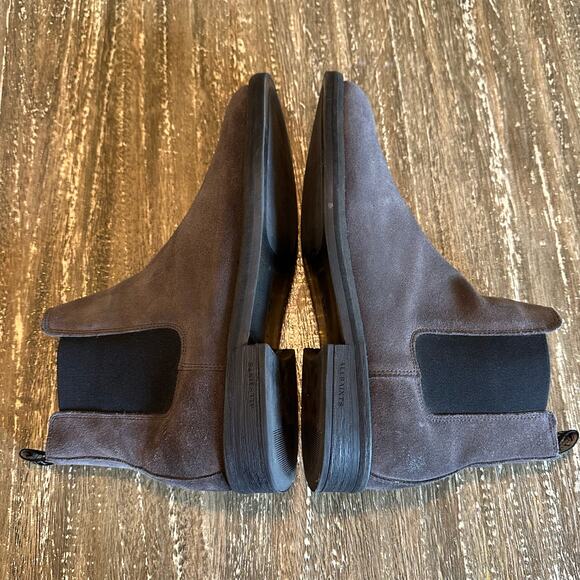 All Saints Harley Chelsea Slip On Suede Boots Men’s Gray Brown Size 11 (EU 44)